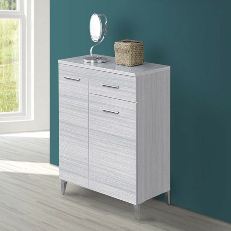 foto del prodotto base multiuso 60x34 cm grigio con 2 ante e cassetto scorrevole desya
