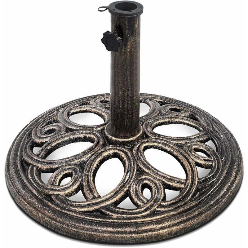 foto del prodotto base ombrellone in ghisa 11kg, base dell ombrello rotondo supporto per ombrellone parasole ultra stabile, facile da montare e pulire, 38 48cm,