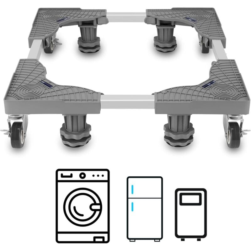 foto del prodotto base per asciugatrice regolabile con 4 ruote, supporto per lavatrice carico 100 kg, per elettrodomestici, frigorifero tonysa
