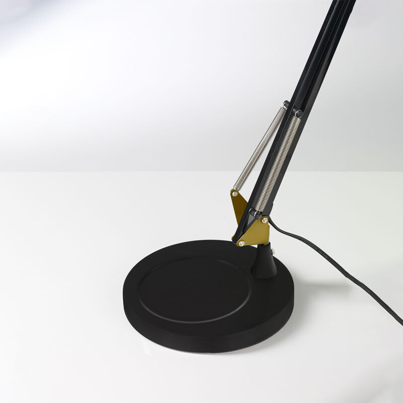 foto del prodotto base per lampada arc metallo nero opaco e oro