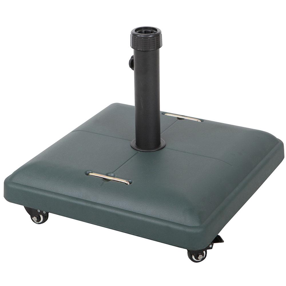 foto del prodotto base per ombrellone ø35 a ø55 con ruote e maniglie da giardino in cemento 37kg vorghini unshake verde