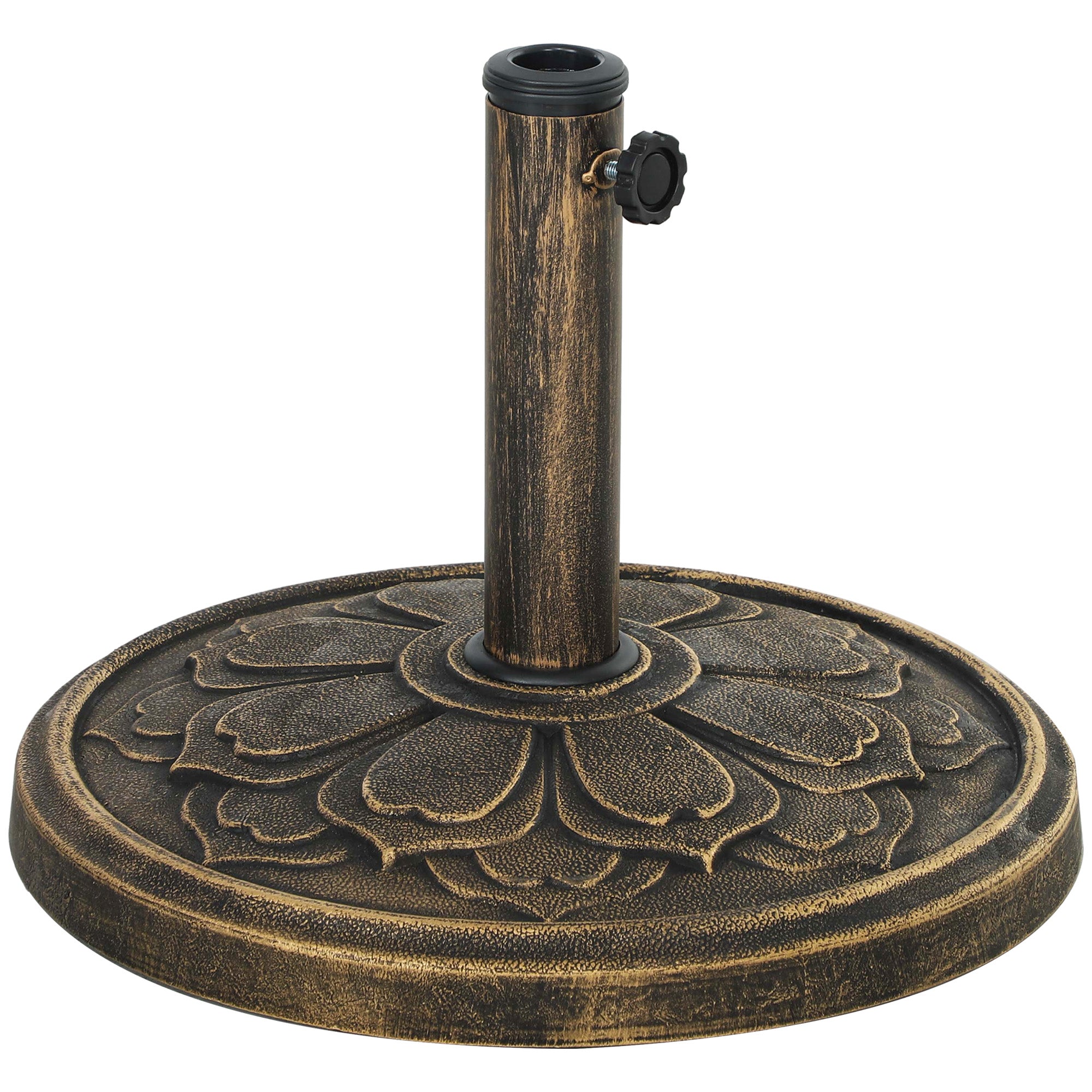 foto del prodotto base per ombrellone 46x33 cm da 12 kg in resina metallo e cemento bronzo