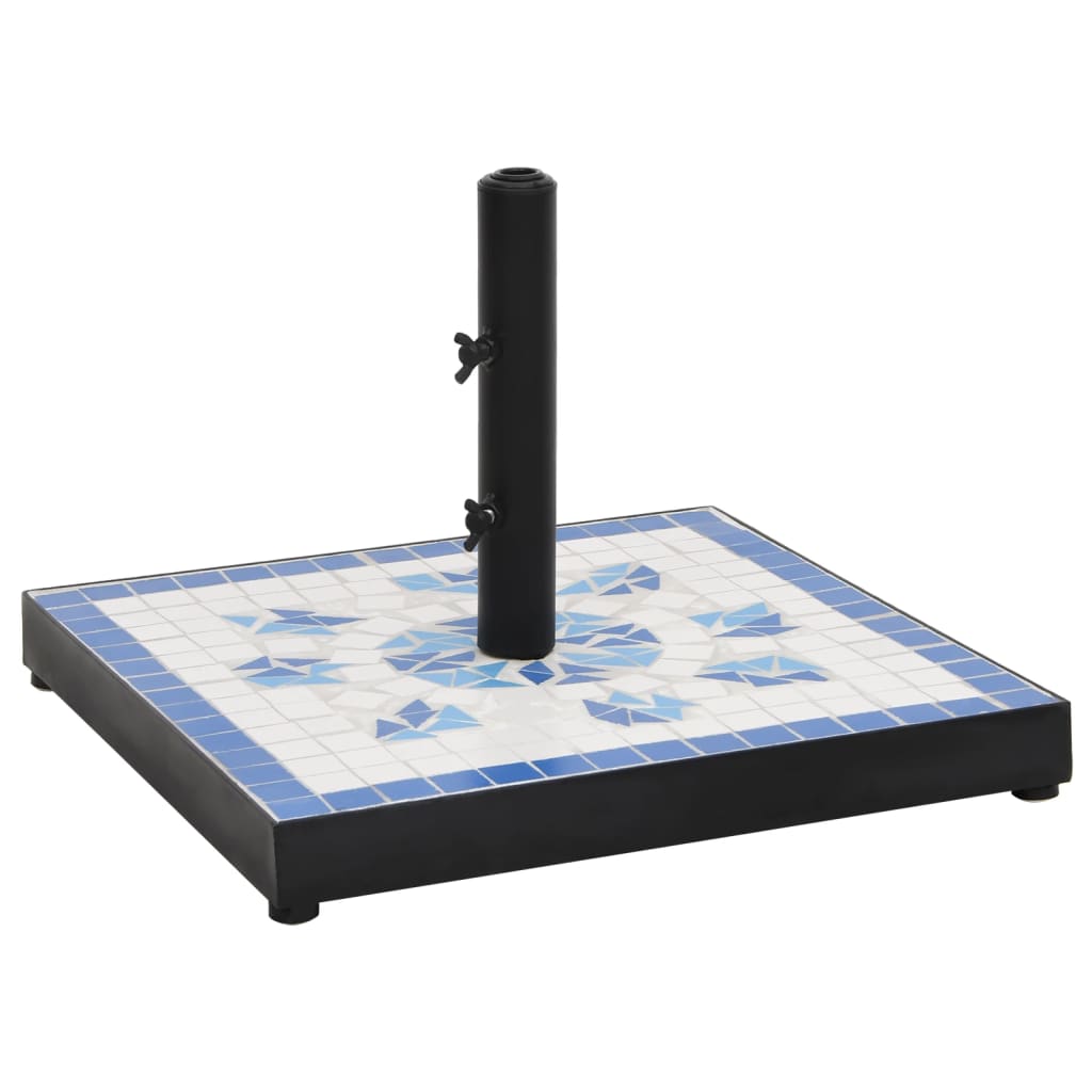 foto del prodotto base per ombrellone blu e bianco quadrata 12 kg