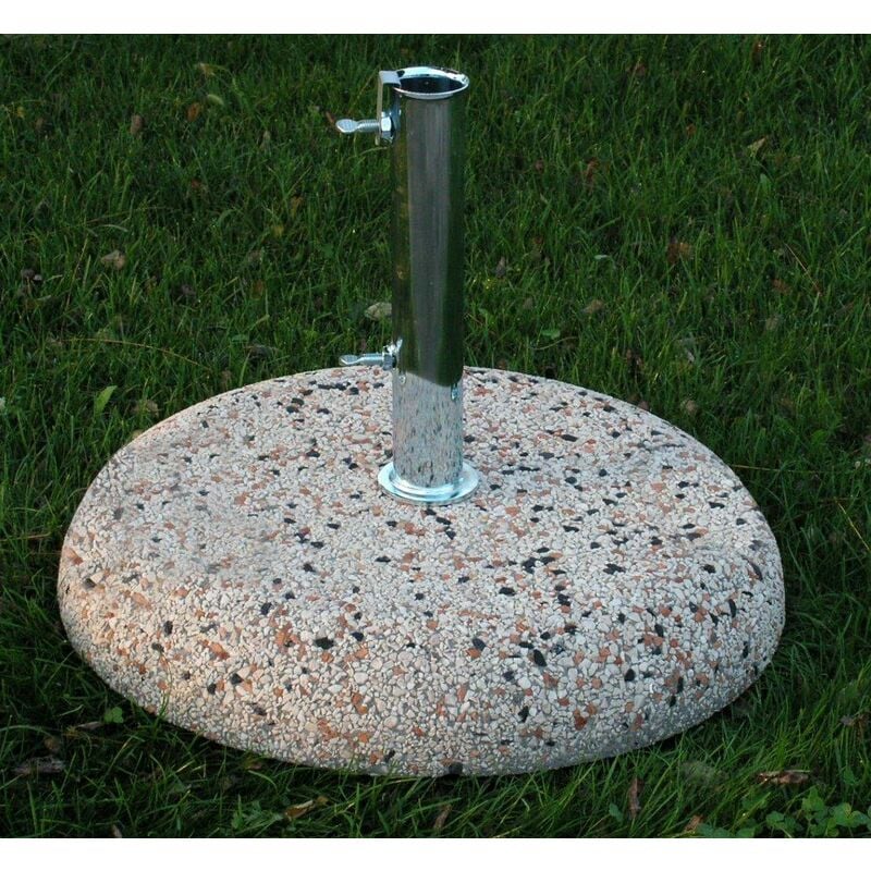 foto del prodotto base per ombrellone centrale da 25 kg in cemento e tubo di raccordo da 55 mm