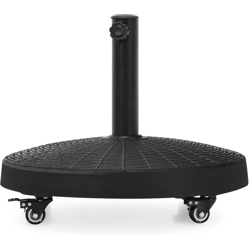 foto del prodotto base per ombrellone con ruote, supporto rotondo per ombrellone con pali da 38 48mm, peso 23kg relax4life
