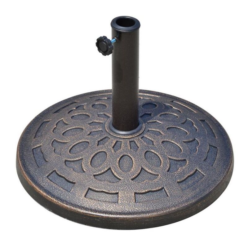 foto del prodotto base per ombrellone da 12 kg in resina per pali 38 48mm colore bronzo