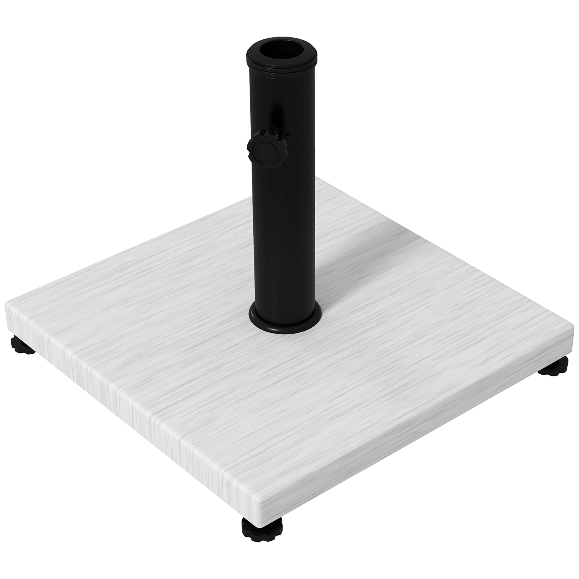 foto del prodotto base per ombrellone da 25kg in metallo e cemento con effetto legno 45x45x33.5cm bianco