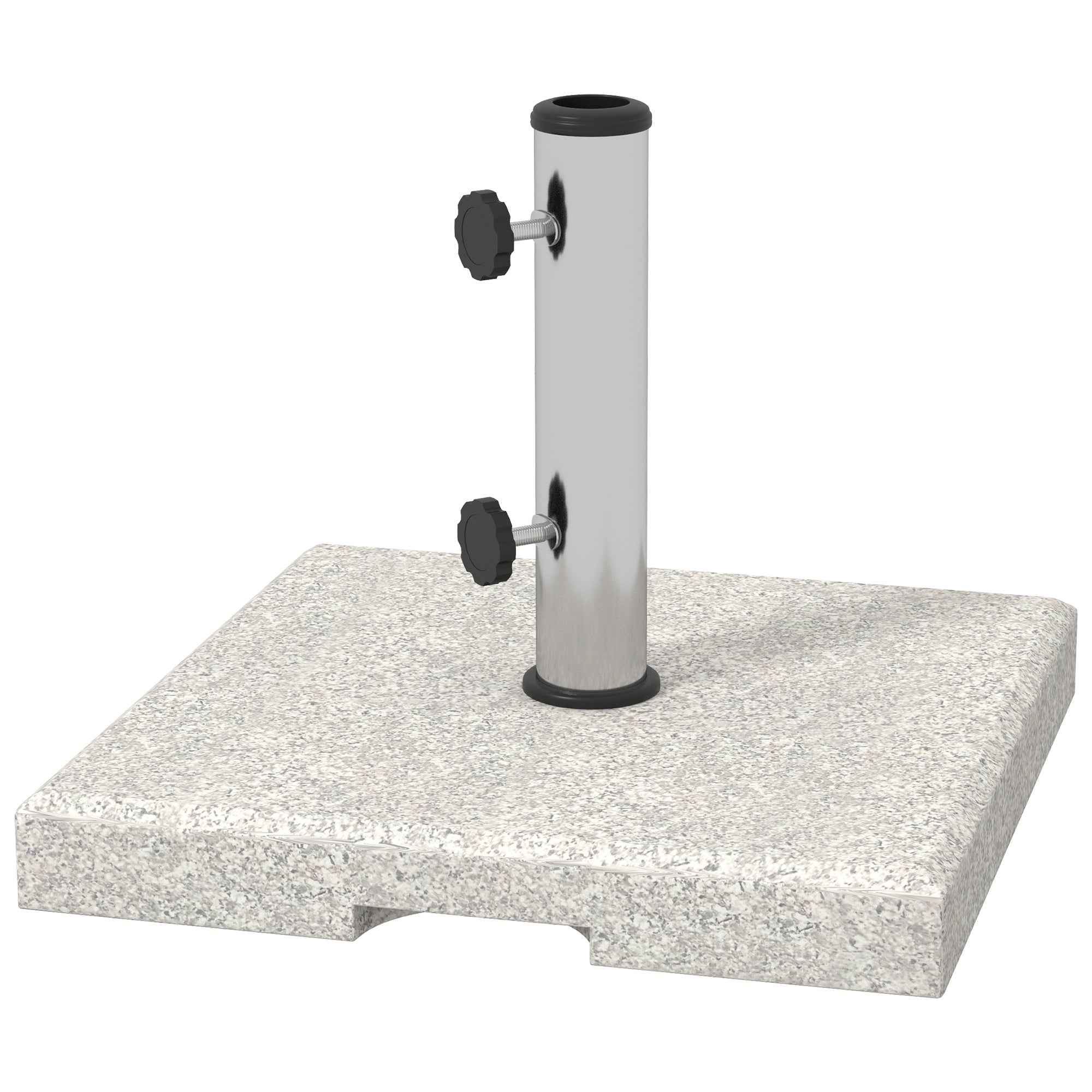 foto del prodotto base per ombrellone da giardino 25kg 38x38x38 cm in granito e acciaio inox grigia