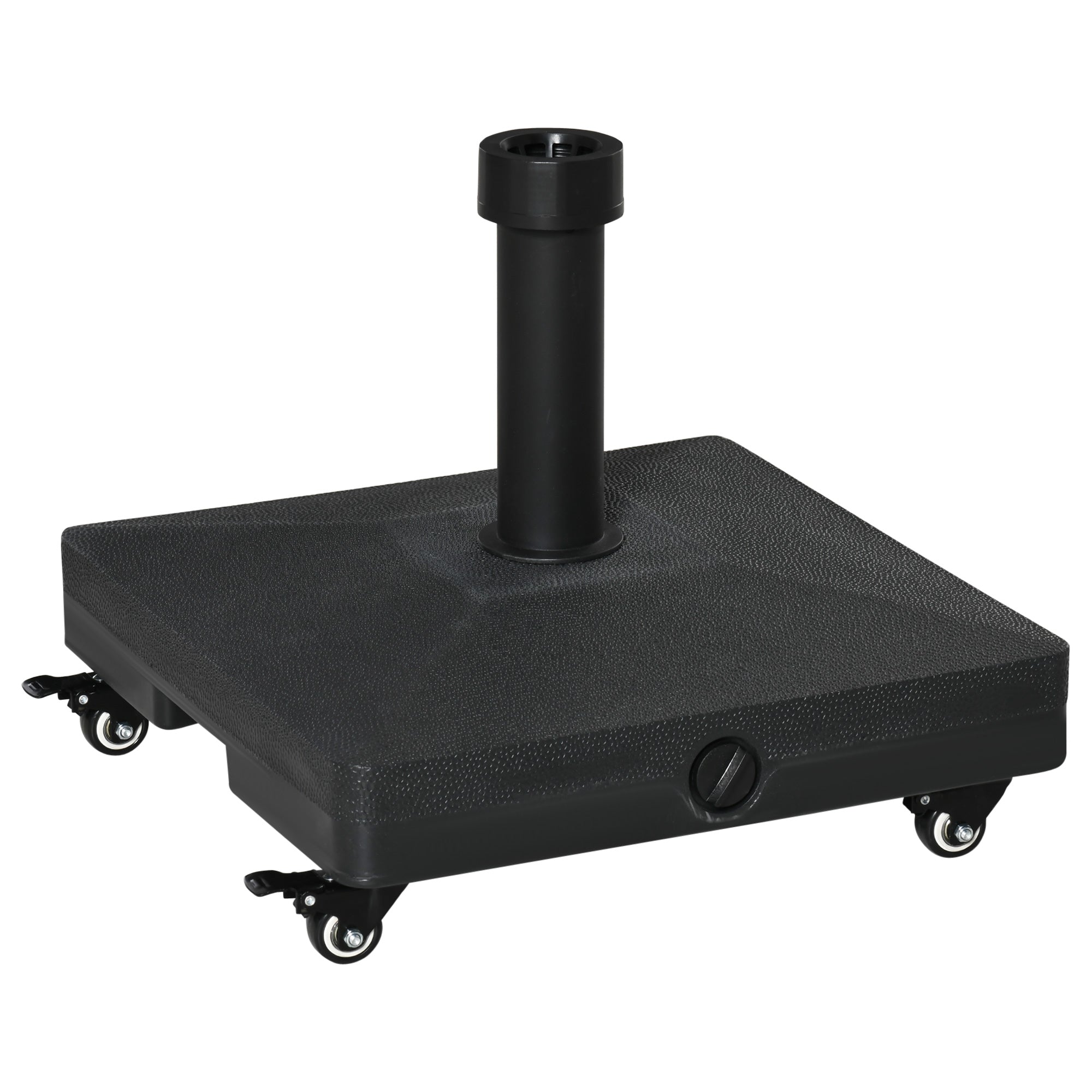 foto del prodotto base per ombrellone da giardino 45x45x39 cm palo 38 48 mm con ruote in hdpe nero