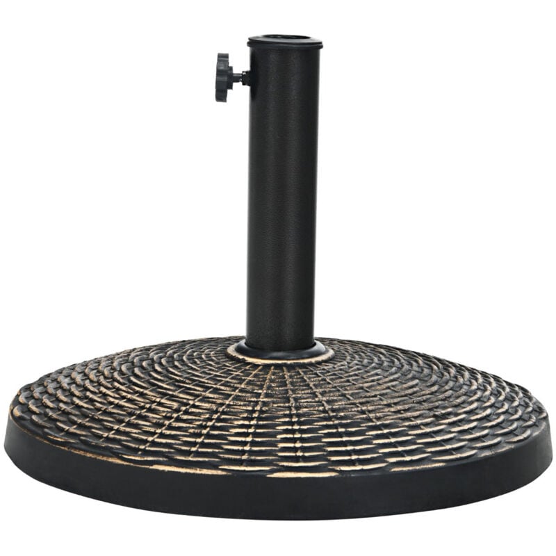 foto del prodotto base per ombrellone da giardino, base rotonda da 45 cm, in resina resistente agli agenti atmosferici, per pali diametro 38/48 mm, da giardino e