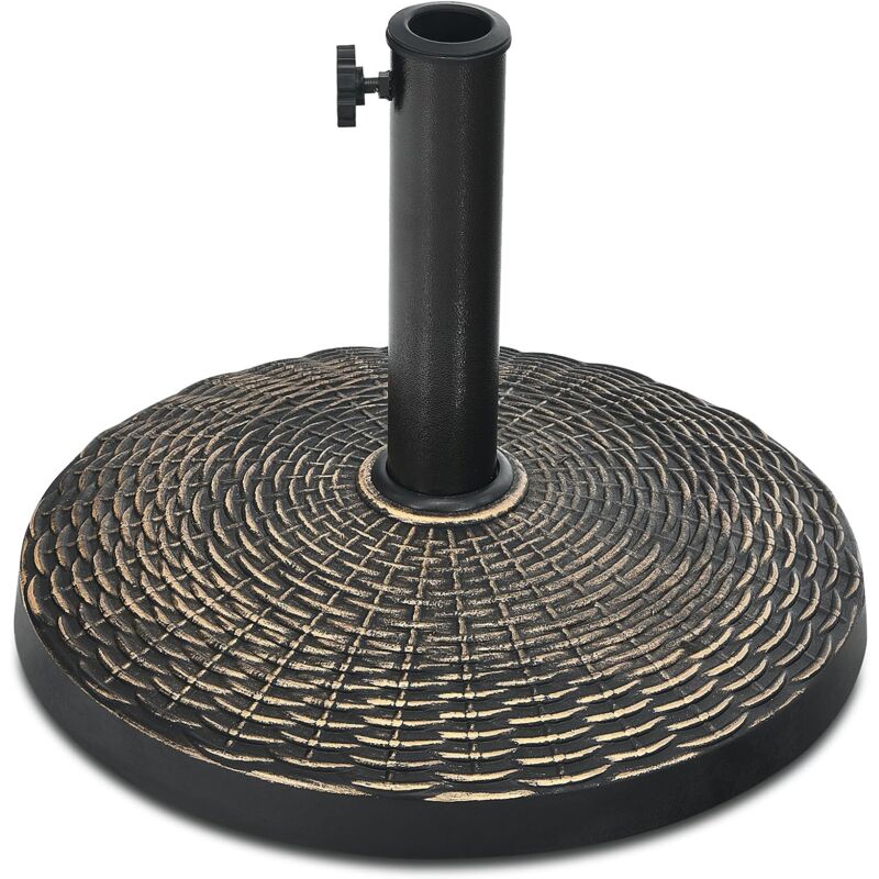 foto del prodotto base per ombrellone da giardino, supporto per ombrellone da patio rotondo da 12 kg, con pomello regolabile, base per ombrellone da 38 48 mm, per