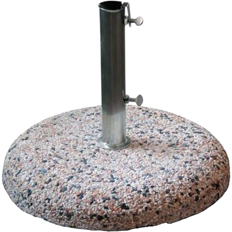 foto del prodotto base per ombrellone da giardino tonda in graniglia da 25 kg fornita con tubo zincato 4,2 cm