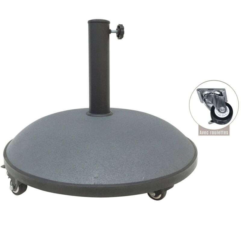 foto del prodotto base per ombrellone in cemento grigio scuro 25 kg dimensioni 50x37 cm, diametro interno 35 38 48 mm