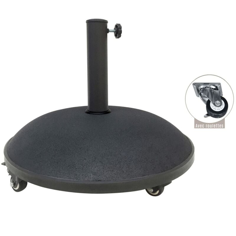 foto del prodotto base per ombrellone in cemento nero 25 kg dimensioni 50x37 cm, diametro interno 35 38 48 mm