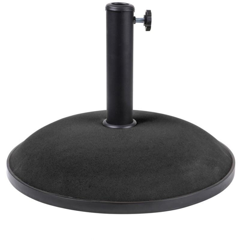 foto del prodotto base per ombrellone in cemento nero 25 kg dimensioni 50x37 cm, diametro interno 35 38 48 mm