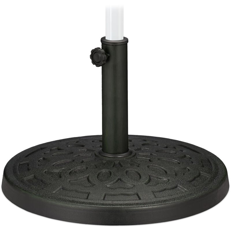 foto del prodotto base per ombrellone, per aste da 38 50 mm, resistente alle intemperie, giardino e balcone, 50 cm, verde nero relaxdays