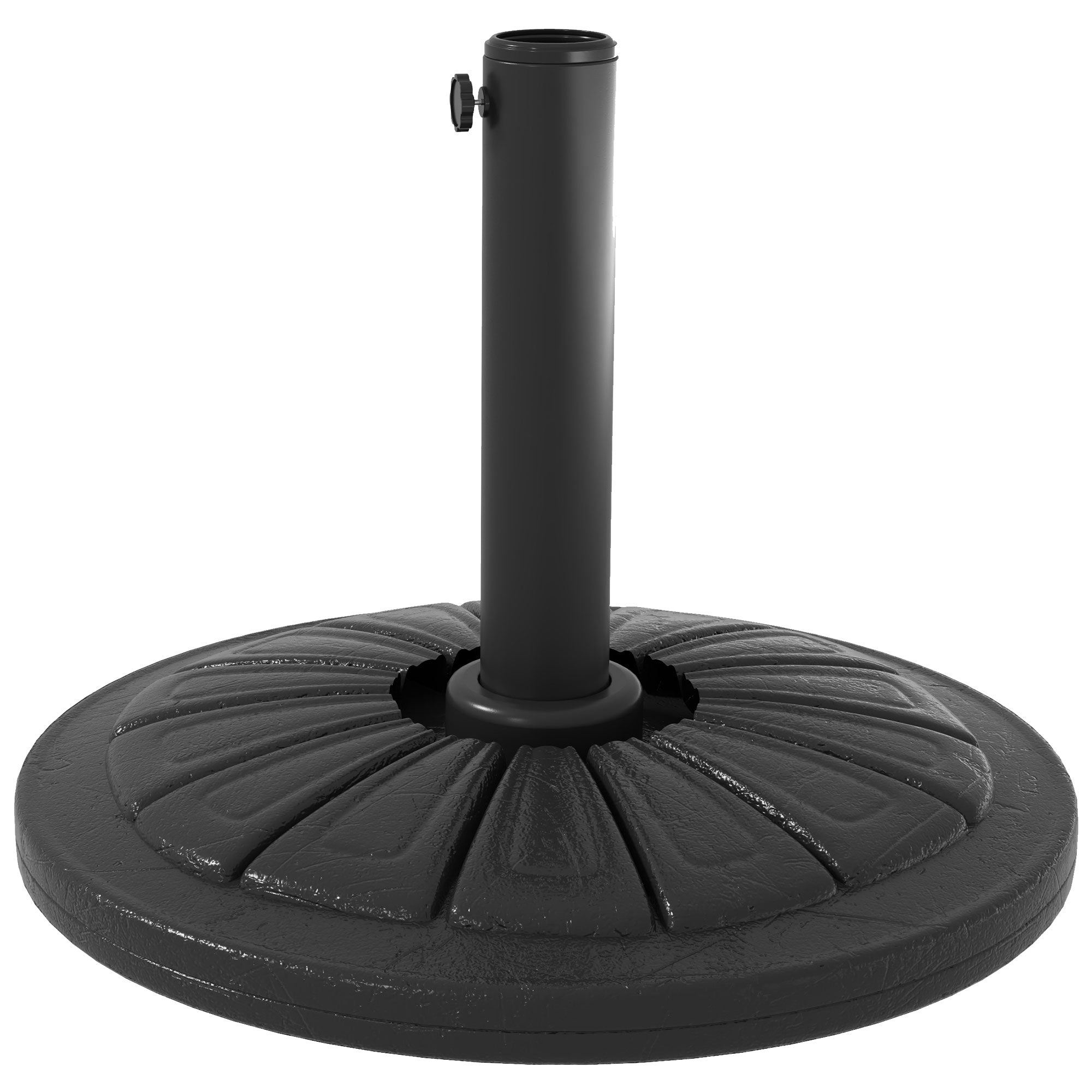 foto del prodotto base per ombrellone rotonda 43cm da 13kg per pali da 38mm e 48mm in cemento nero
