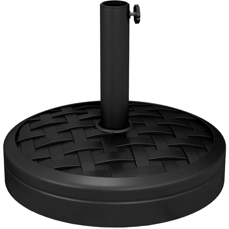 foto del prodotto base per ombrellone rotonda da 18kg 45x36 cm in hdpe cemento e acciaio nero