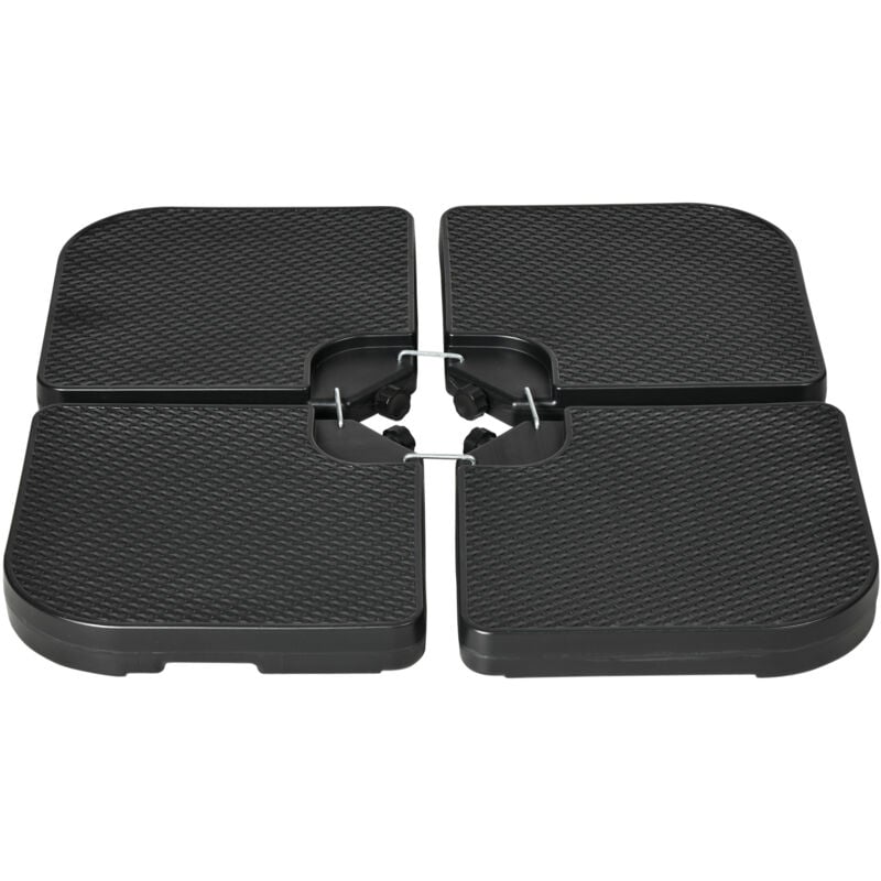 foto del prodotto base per ombrellone set 4 pezzi in hdpe con maniglie integrate nero outsunny