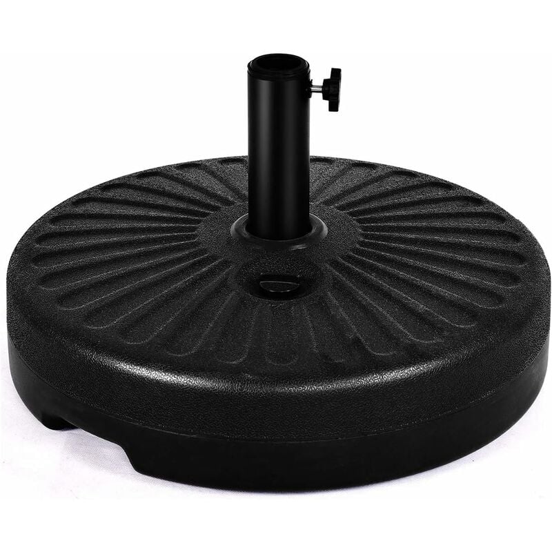 foto del prodotto base per ombrellone supporto per ombrellone, riempibile con l aqua, interno e esterno, in plastica e ferro, 51x51x12cm, nero