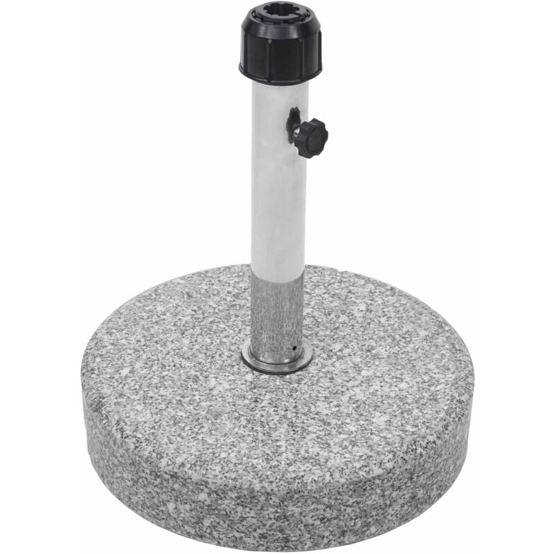 foto del prodotto base piede ombrellone rotonda hhg 625 granito marmorizzato 24kg grigio