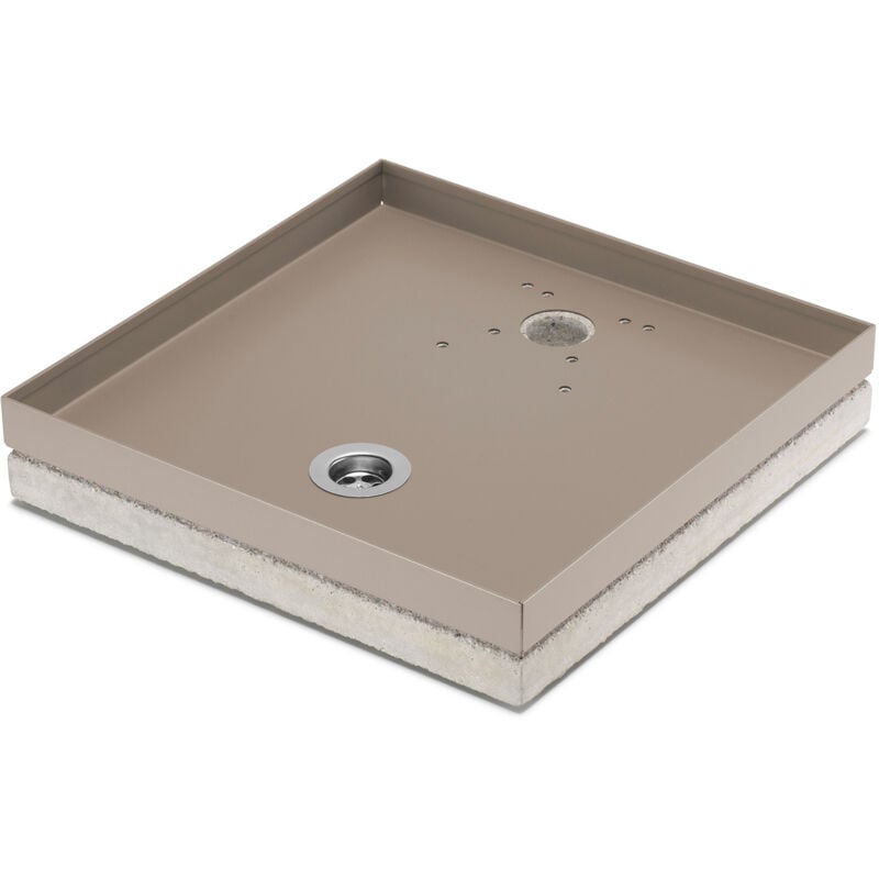 foto del prodotto base portaciottolo per fontane 40x40x8 cm in metallo con base in cemento belfer 42 bse 10 tortora