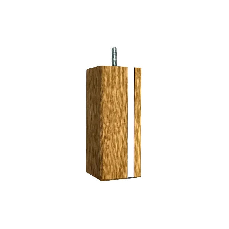 foto del prodotto base quadrata m8 in rovere oliato e metallo, 60x60 mm, altezza 150 mm