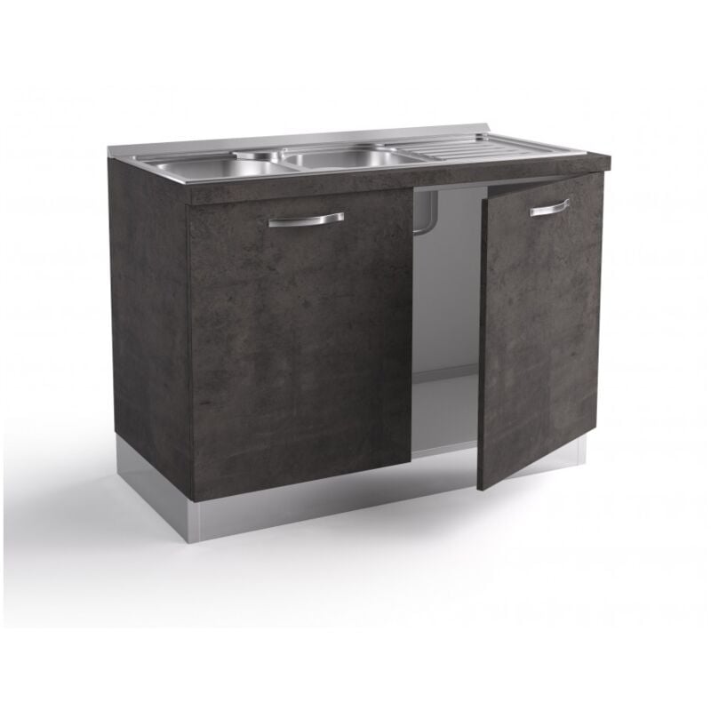 foto del prodotto base sottolavello cucina 120x60xh84 cm in legno colore lava con due ante massa