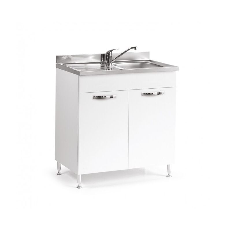 foto del prodotto base sottolavello cucina 80x50x85 cm con lavello a vasca singola bianco frassinato foligno