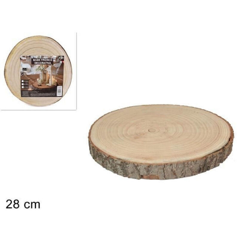 foto del prodotto base tronco legno naturale decorativa disco per ornamento diametro 28 cm rotondo trade shop traesio