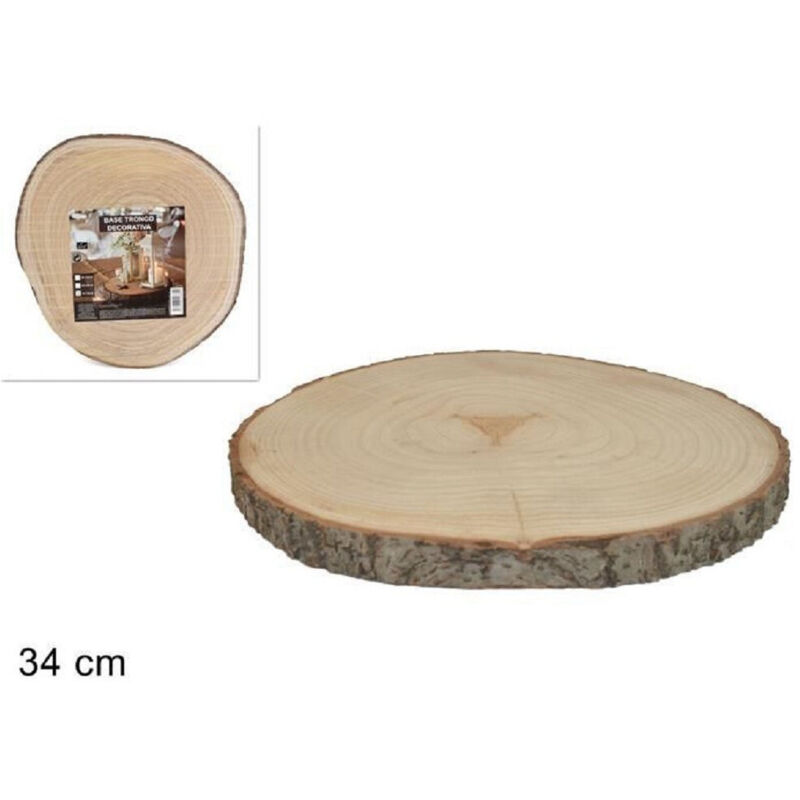 foto del prodotto base tronco legno naturale decorativa disco per ornamento diametro 34 cm rotondo trade shop traesio