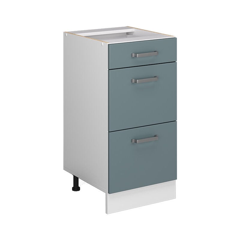foto del prodotto base universale r line, grigio blu, 40 cm con cassetti, senza piano di lavoro vicco