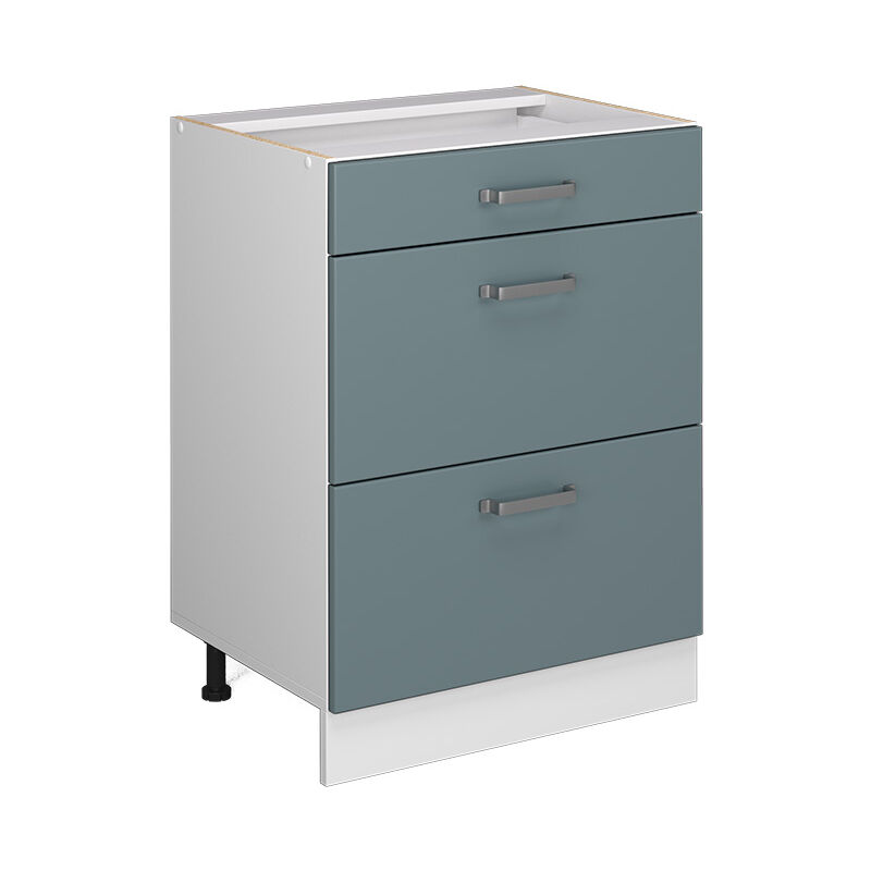 foto del prodotto base universale r line, grigio blu, 60 cm con cassetti, senza piano di lavoro vicco