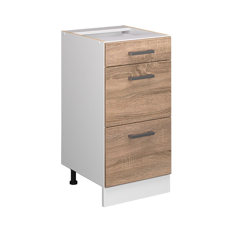 foto del prodotto base universale r line, sonoma, 40 cm con cassetti, senza piano di lavoro, vicco