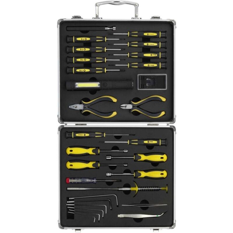 foto del prodotto basetech bt 1954694 kit utensili tuttofare, tecnico, elettricisti in valigia 30 parti