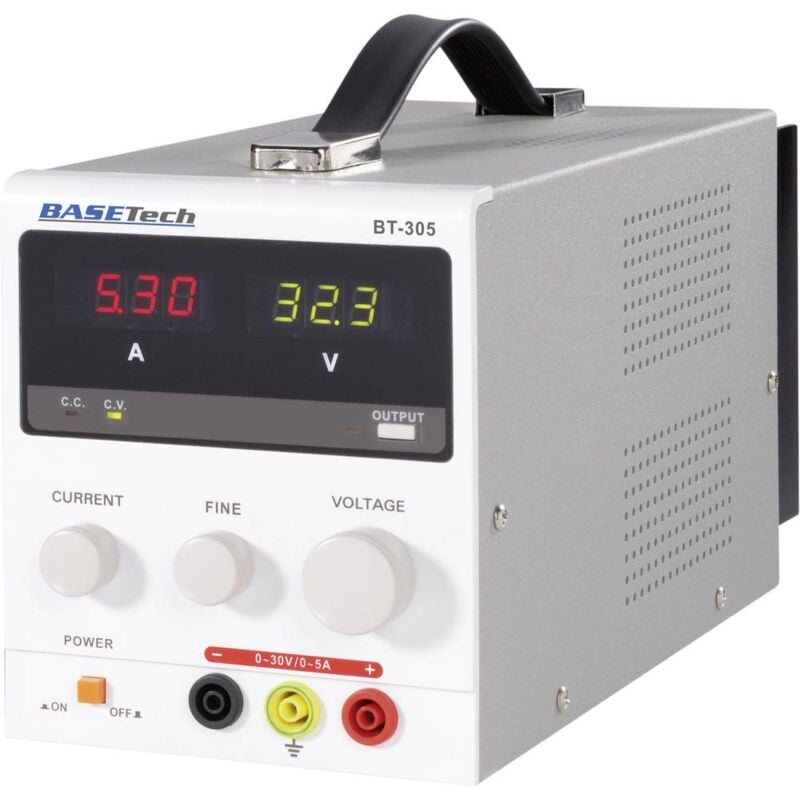 foto del prodotto basetech bt 305 alimentatore da laboratorio regolabile 0 30 v dc 0 5 a 150 w num. uscite 1 x