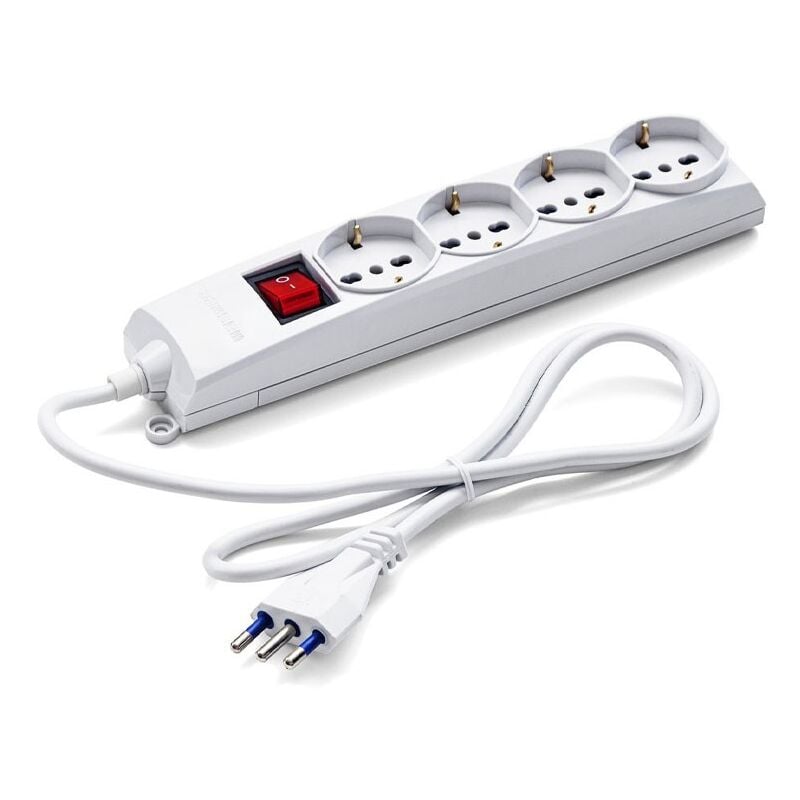 foto del prodotto basetta multipresa universale master per 4 prese con interruttore 72490