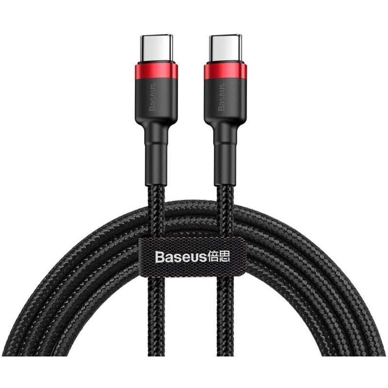 foto del prodotto baseus catklf g91 usb c cavo usb c pd qc 60w 3a 480mb s 1m nero rosso