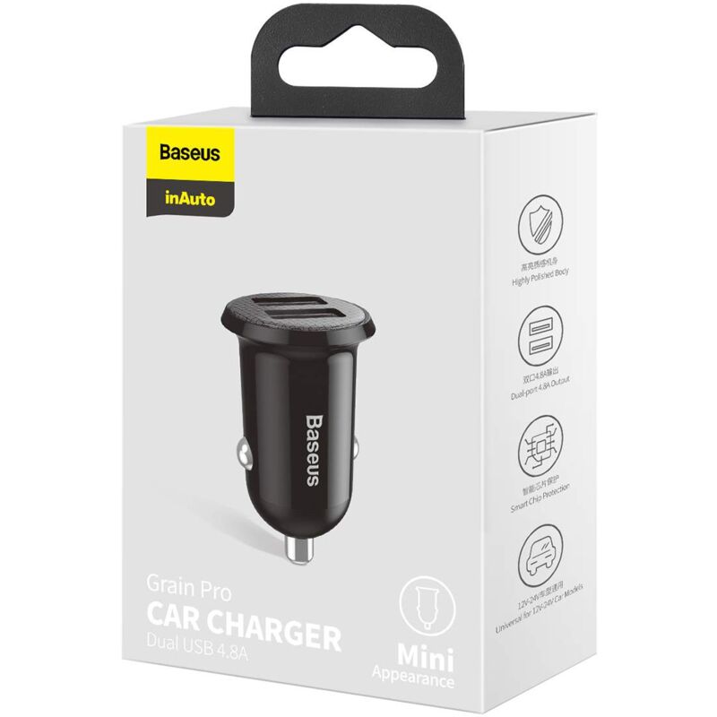 foto del prodotto baseus gainpro universal black cigarette lighter de quick charge auto