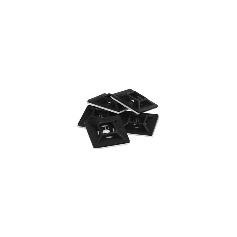 foto del prodotto basi adesive per fascette 28x28mm nere confezione da 100 pezzi 