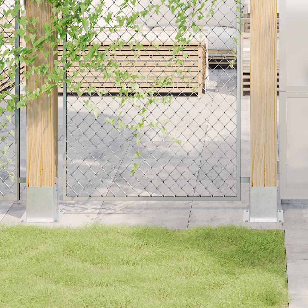 foto del prodotto basi per pali quadrate 4 pz argento 121x121 mm acciaio zincato