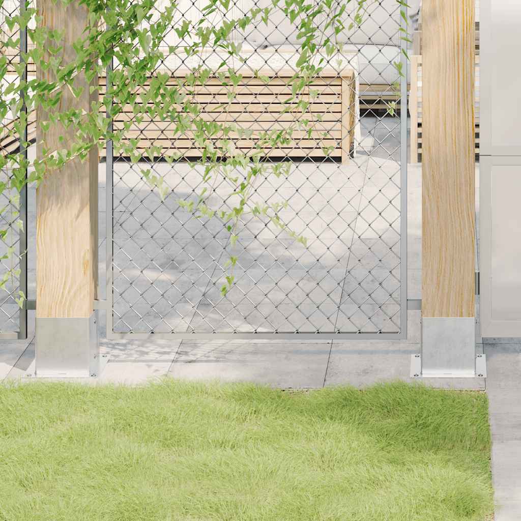 foto del prodotto basi per pali quadrate 4 pz argento 141x141 mm acciaio zincato