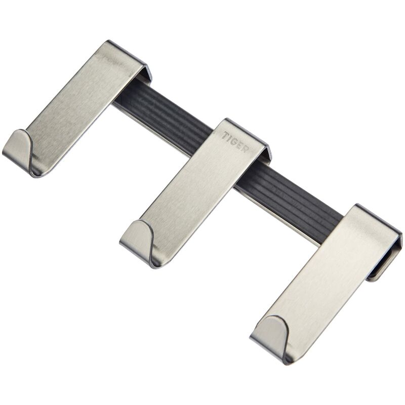 foto del prodotto basic gancio doccia rack 6 8mm, acciaio inox spazzolato, 12,6 x 5,7 x 3,7 cm tiger
