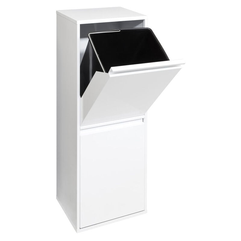 foto del prodotto basic pattumiera per raccolta differenziata, 2 secchi, mobile d acciaio per differenziata, 2 x 17 l 34 l bianco cr201 b arregui
