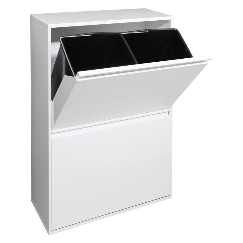 foto del prodotto basic pattumiera per raccolta differenziata, 4 secchi, mobile d acciao per differenziata, 4 x 17 l 68 l bianco cr601 b arregui