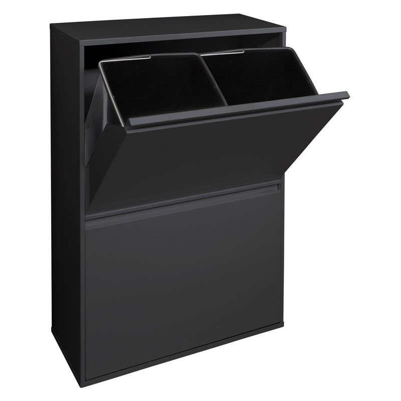 foto del prodotto basic pattumiera per raccolta differenziata, 4 secchi, mobile d acciao per differenziata, 4 x 17 l 68 l nero cr606 b arregui