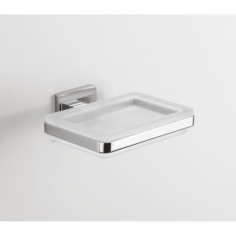 foto del prodotto basic q porta sapone parete cromato codice prod b37010cr van colombo design