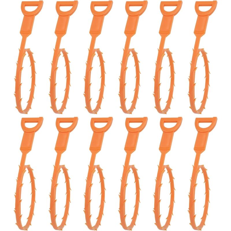 foto del prodotto basics drain clog remover serpente flessibile per la pulizia efficace di capelli e detriti in lavandini e vasche, 50 cm, confezione da 20