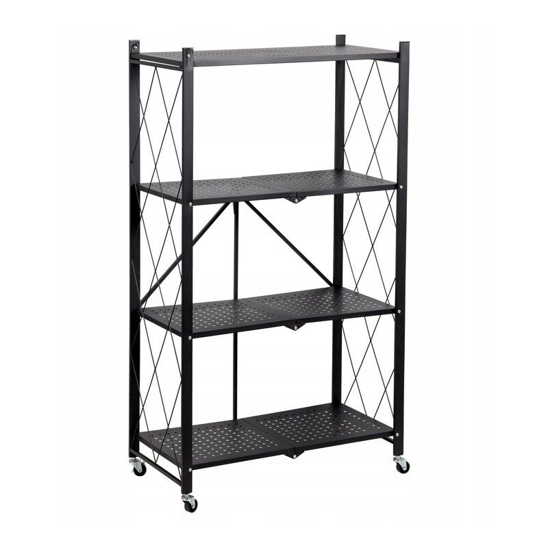 foto del prodotto basike contenitore con rotelle credenza 4 ripiani mobile pieghevole