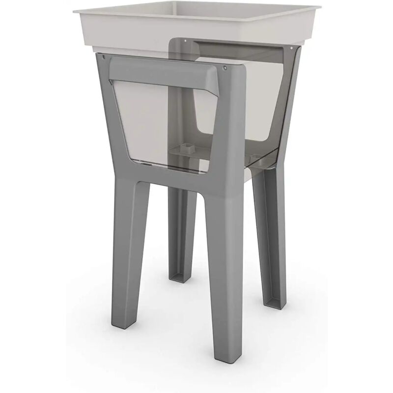 foto del prodotto basilio elements alluminium supporto rialzato per fioriere 32 x h61 cm teraplast